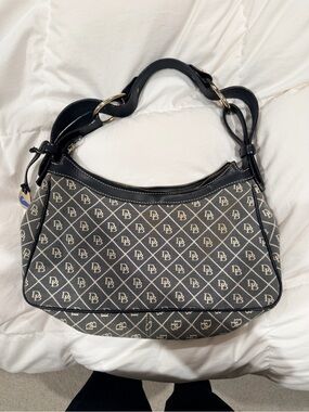 Dooney & Bourke Black Monogram Hobo Shoulder Bag